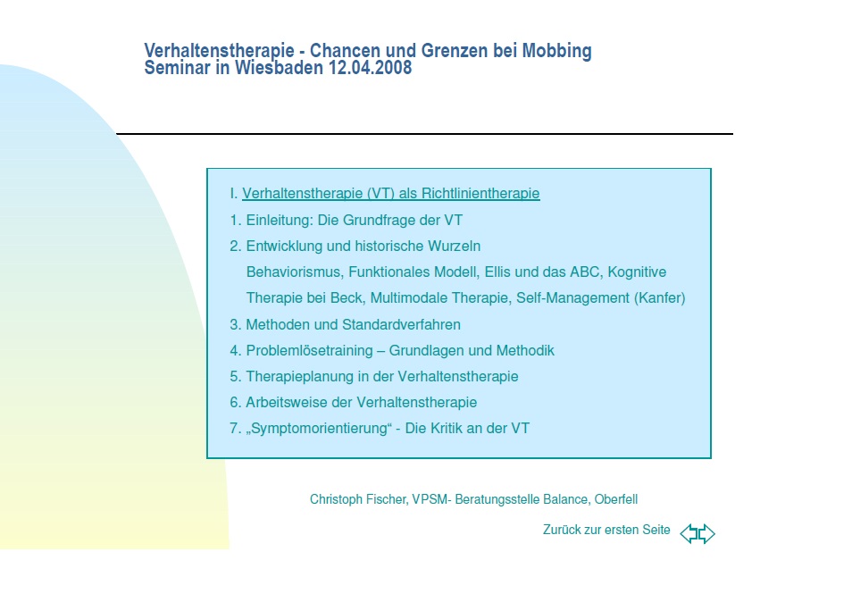 Verhaltenstherapie 1